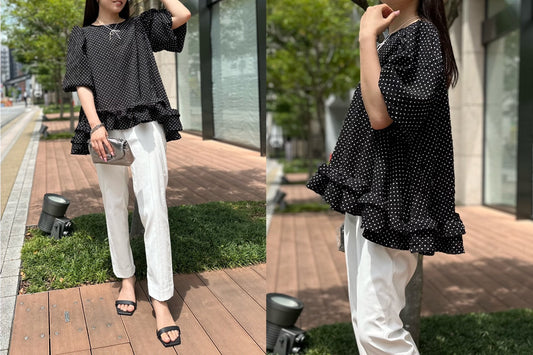 Dot whip blouse / Miyu 153cm