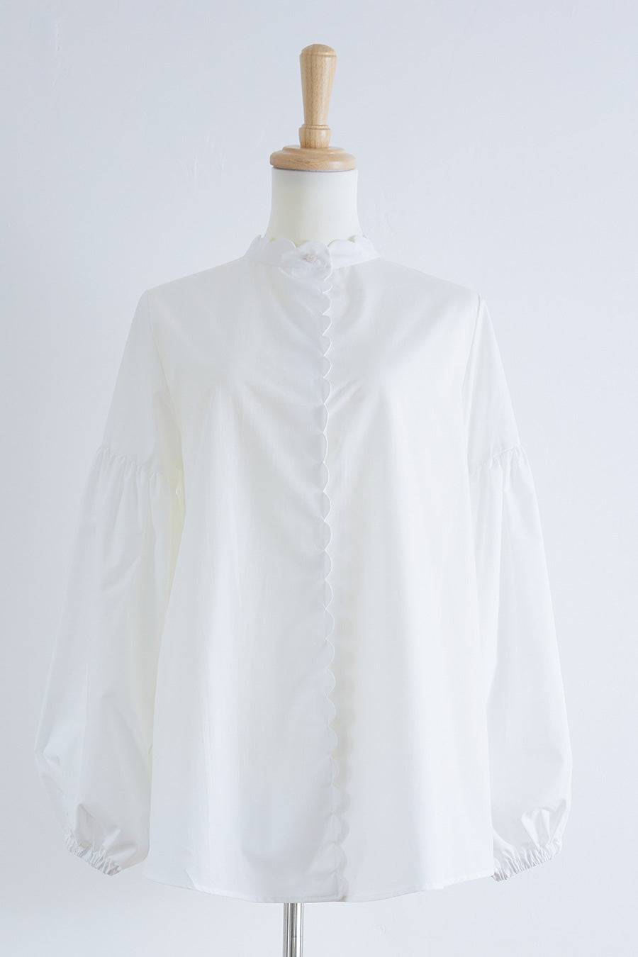 ensuite tiny scallop blouse off white