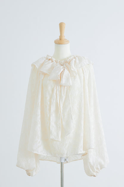 Sheer jacquard blouse / Off white