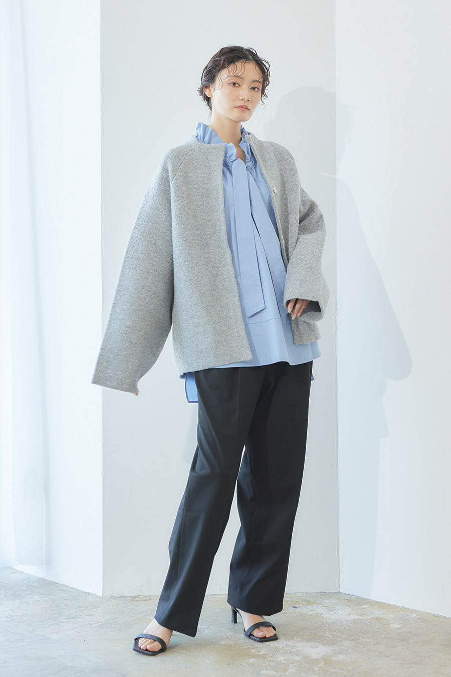 Soft touch basic cardigan / Gray