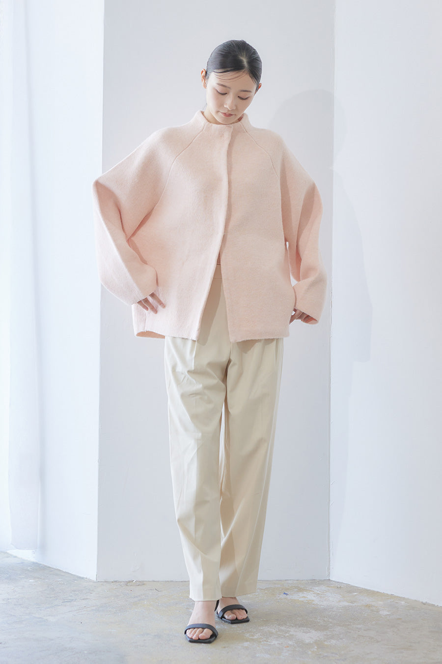 Soft touch basic cardigan / Pink