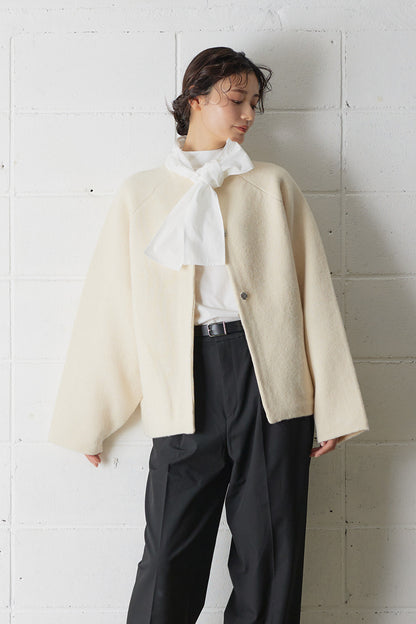 Soft touch basic cardigan / White