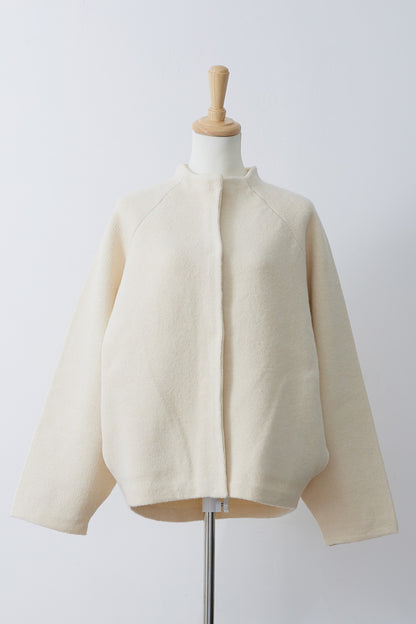 Soft touch basic cardigan / White