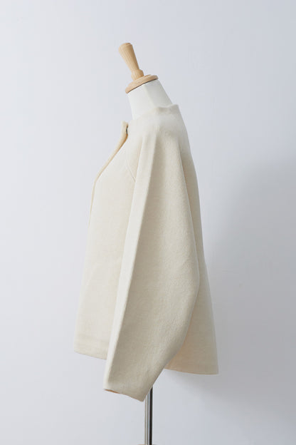Soft touch basic cardigan / White