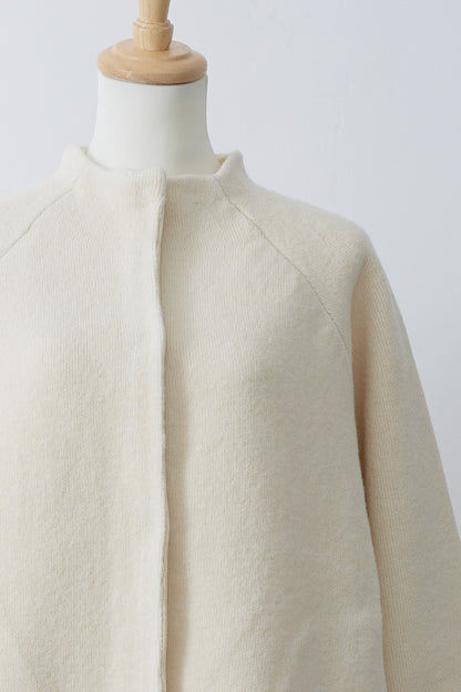 Soft touch basic cardigan / White