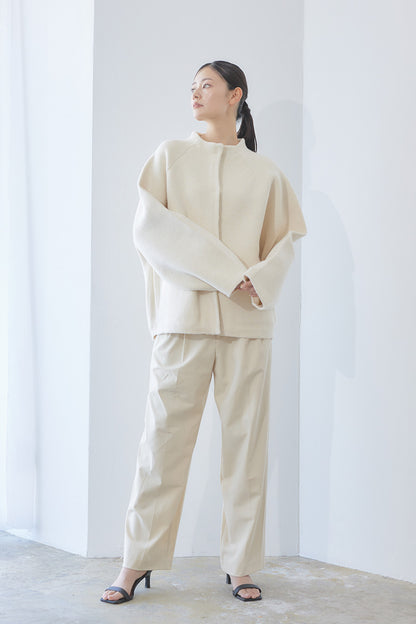 Soft touch basic cardigan / White