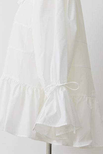 Tiered ribbon blouse / White