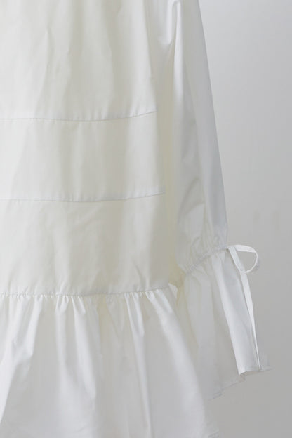 Tiered ribbon blouse / White