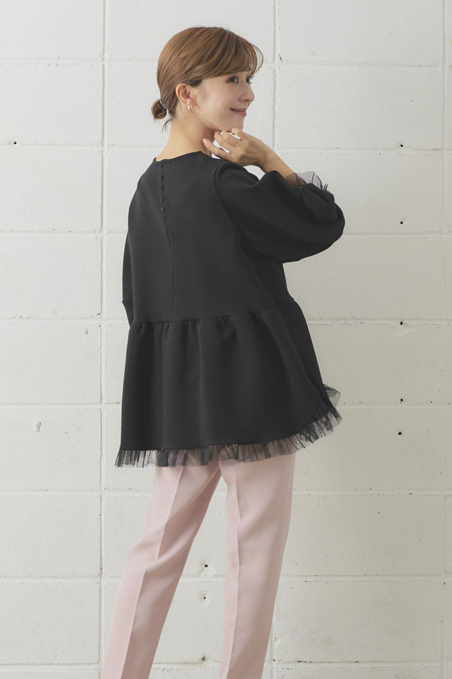 ×Saaya Mizuno Tulip peplum set up / Black