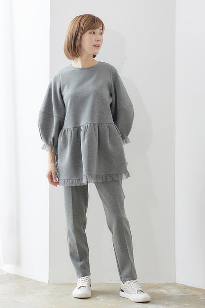 ×Saaya Mizuno Tulip peplum set up / Gray