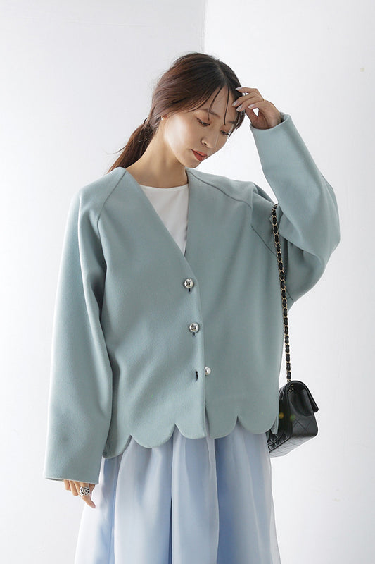 ×Yumi_Kakiuchi cardigan scallop jacket /Mint