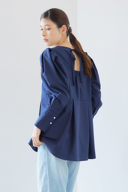 Shoulder blouse /Navy