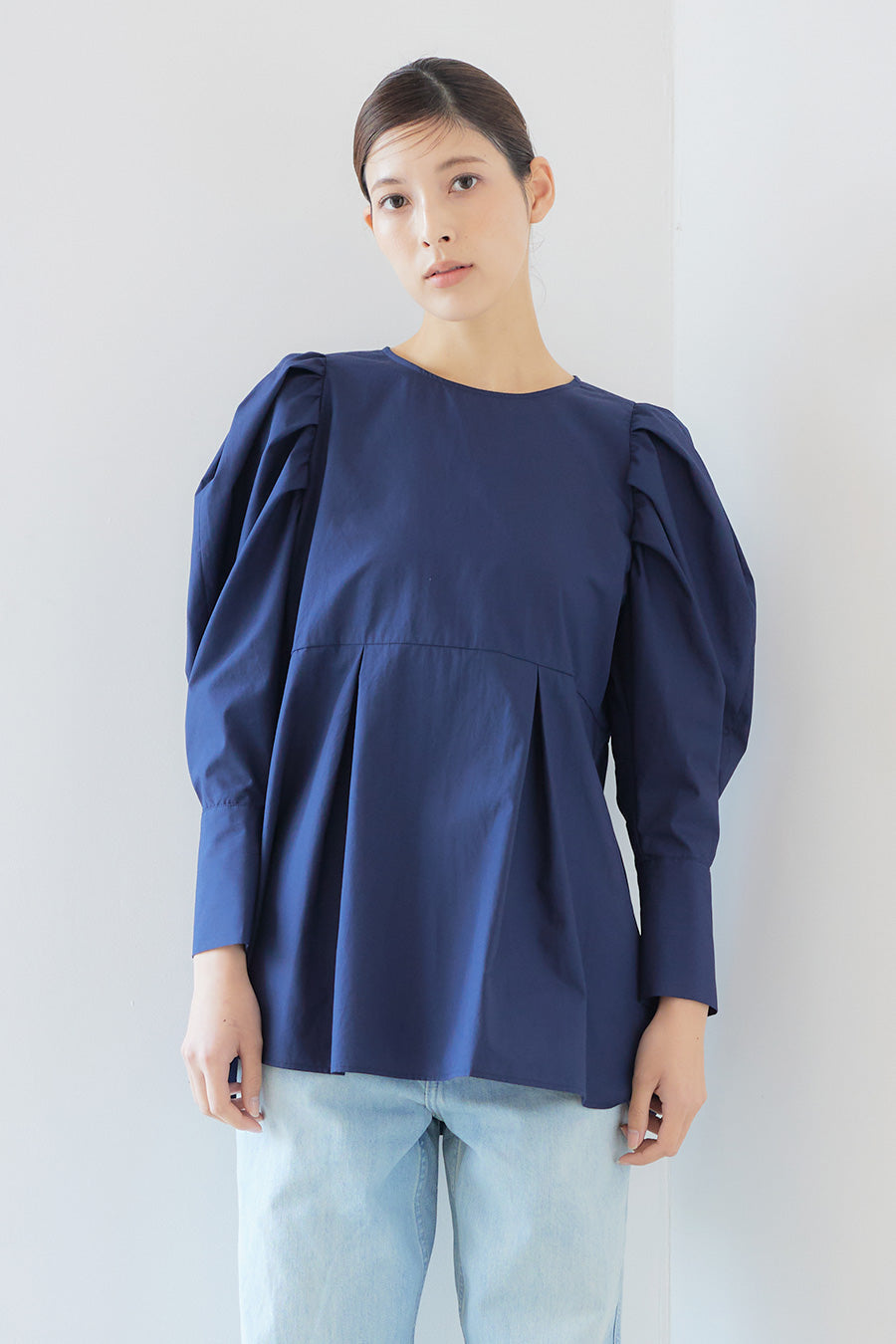 Shoulder blouse /Navy