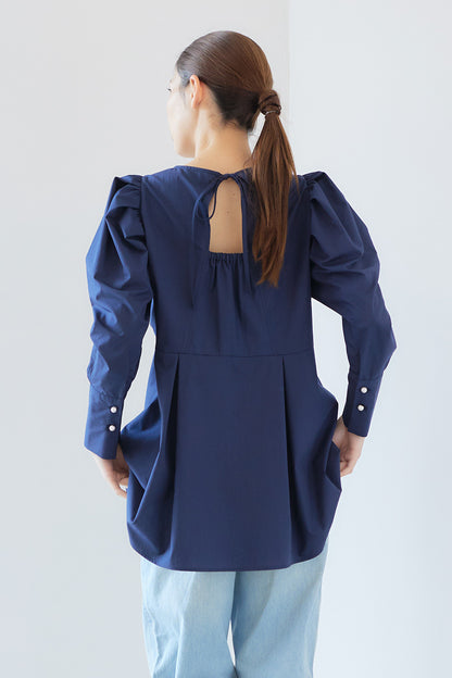 Shoulder blouse /Navy