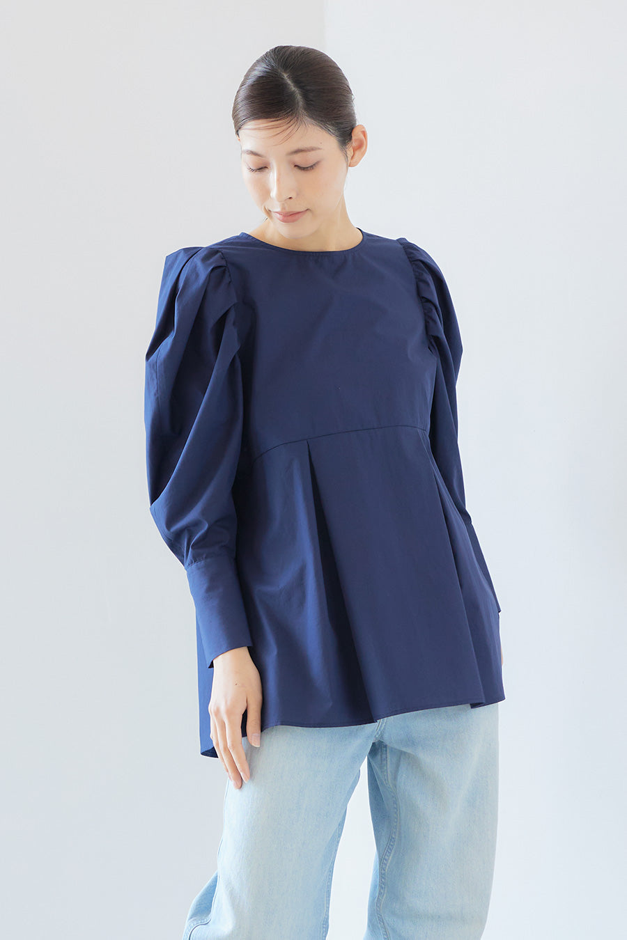 Shoulder blouse /Navy