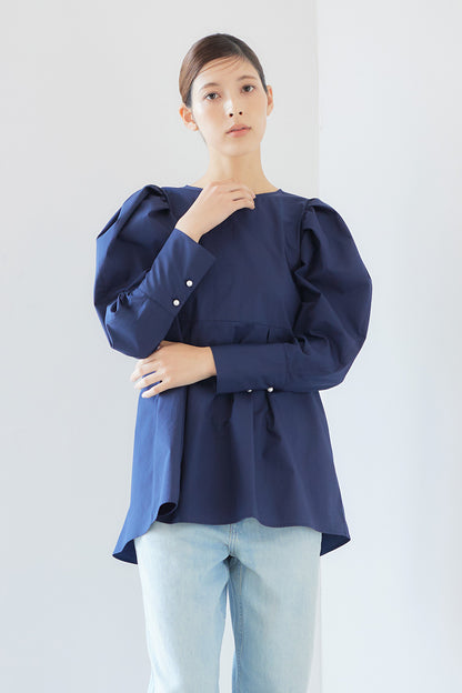 Shoulder blouse /Navy